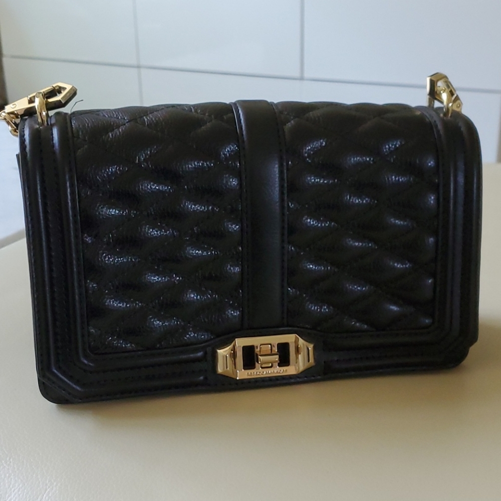 Chevron Quilted Small Love Crossbody